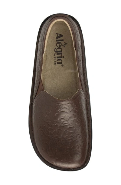 Shop Alegria By Pg Lite Embossed Slip-on Clog Loafer In Cocoa Blooms