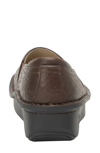 Shop Alegria By Pg Lite Embossed Slip-on Clog Loafer In Cocoa Blooms