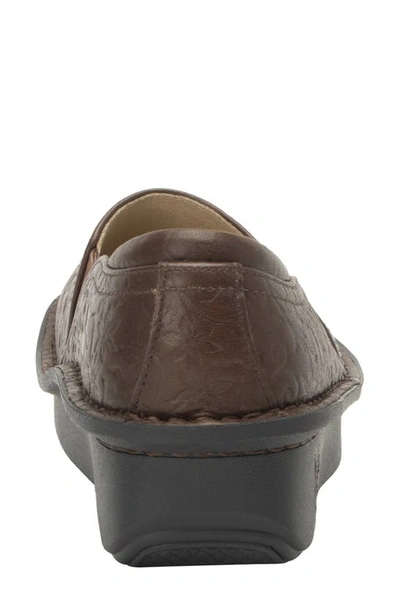 Alegria By Pg Lite Embossed Slip-on Clog Loafer In Cocoa Blooms