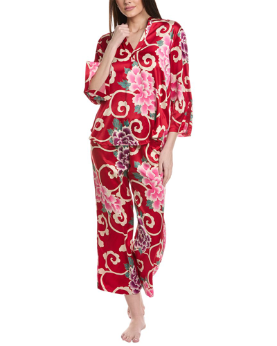 Shop N Natori 2pc Saz Pajama Set In Red