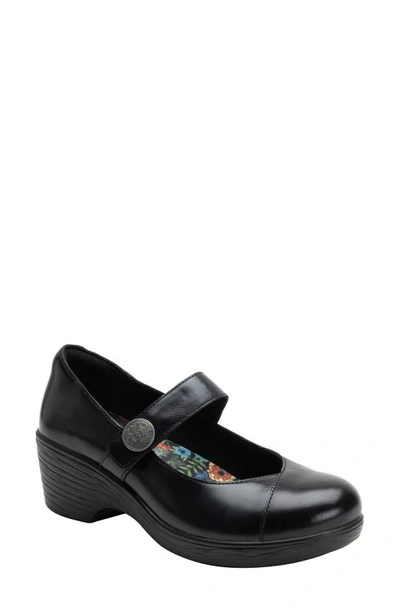 Shop Alegria By Pg Lite Wedge Clog Sole Mary Jane Pump In Noir