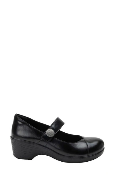 Alegria By Pg Lite Wedge Clog Sole Mary Jane Pump In Noir