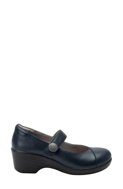 Shop Alegria By Pg Lite Wedge Clog Sole Mary Jane Pump In Navy Gloss