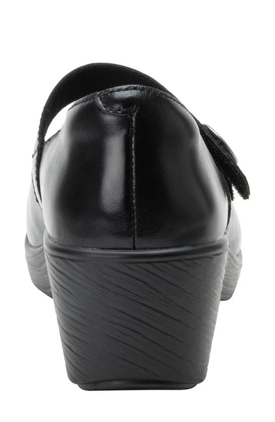 Alegria By Pg Lite Wedge Clog Sole Mary Jane Pump In Noir