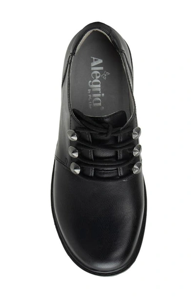 Alegria By Pg Lite Lug Sole Derby In Black Smooth Leather