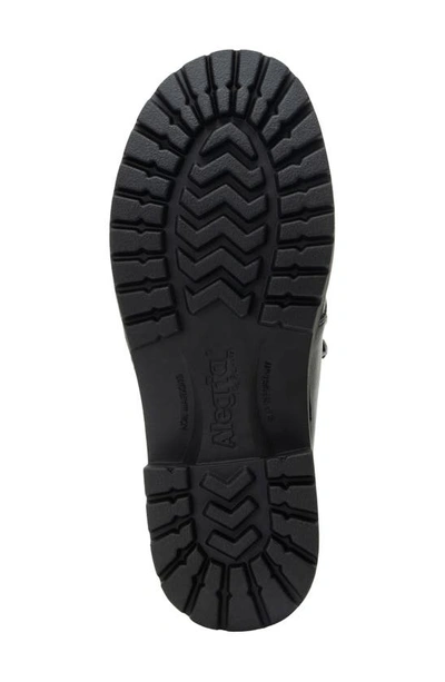 Alegria By Pg Lite Lug Sole Derby In Black Smooth Leather
