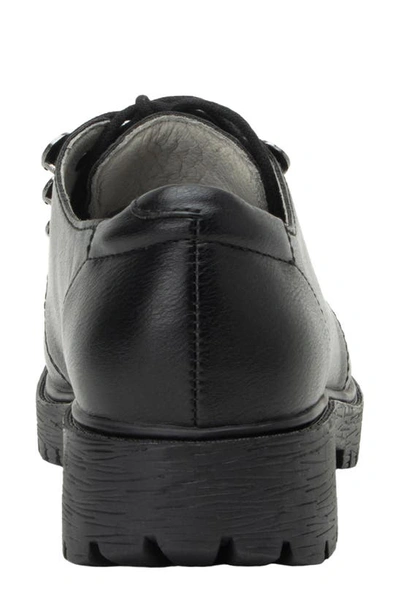 Shop Alegria By Pg Lite Lug Sole Derby In Black Smooth Leather