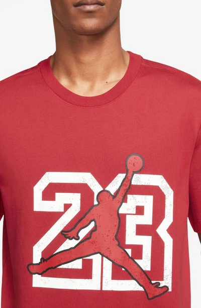 Shop Jordan Flight Essentials Graphic T-shirt In Gym Red/ White