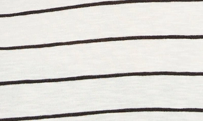 Shop Vince Stripe Long Sleeve Cotton & Modal Crewneck Top In Black Combo