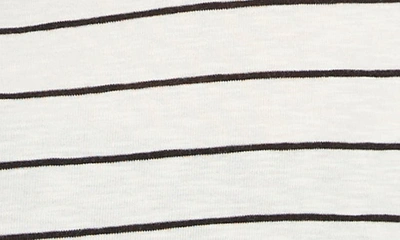 Vince Striped Long Sleeve Crewneck Top In Black Combo