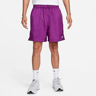 Shop Nike Men's Club Woven 6" Flow Shorts In Viotech/white