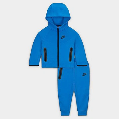 Shop Nike Infant Sportswear Tech Fleece Full-zip Hoodie And Jogger Pants Set In Light Photo Blue