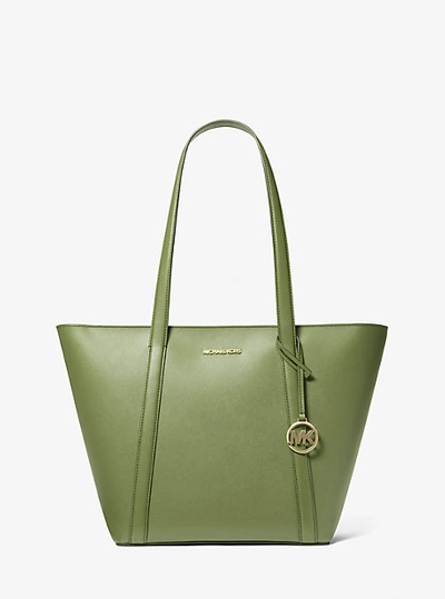 Shop Michael Kors Pratt Large Tote Bag In Green