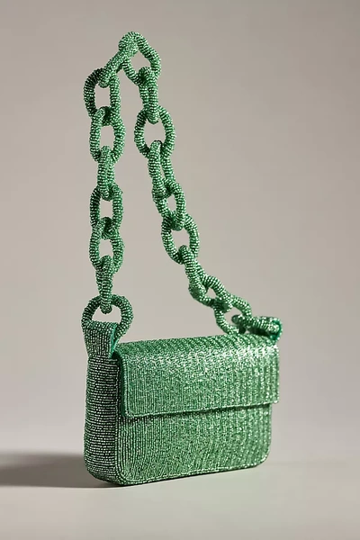 Shop By Anthropologie The Fiona Beaded Bag: Chain Edition In Green
