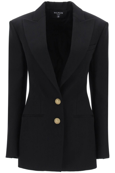 Shop Balmain Fitted Single Breasted Blazer