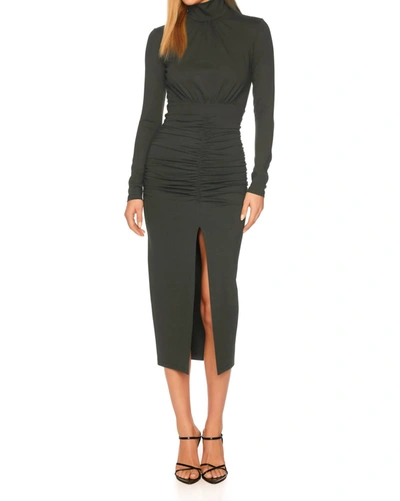 Susana Monaco Mock Gathered Dress In Hunter In Green