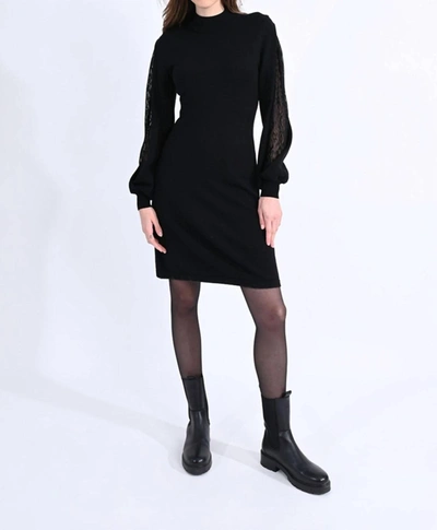 Shop Molly Bracken Lace Insert Sleeve Dress In Black