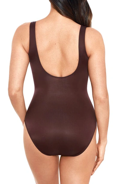 Shop Miraclesuit Rock Solid Revele One-piece Swimsuit In Sumatra Brown