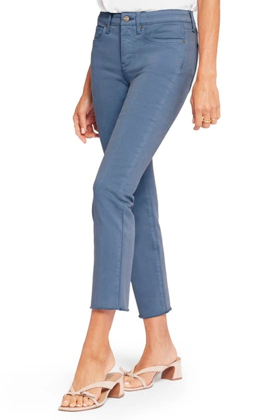 Shop Nydj Sheri Frayed Hem Slim Jeans In Blue Stone