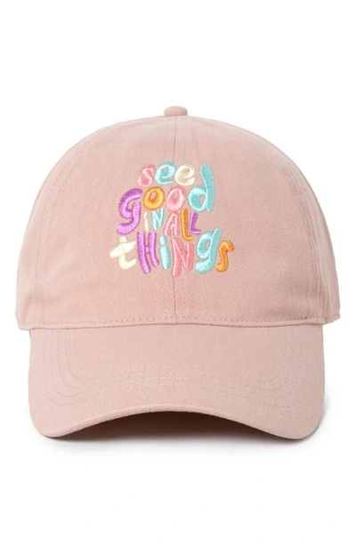 Shop David & Young See Good In All Things Baseball Cap In Dusty Pink