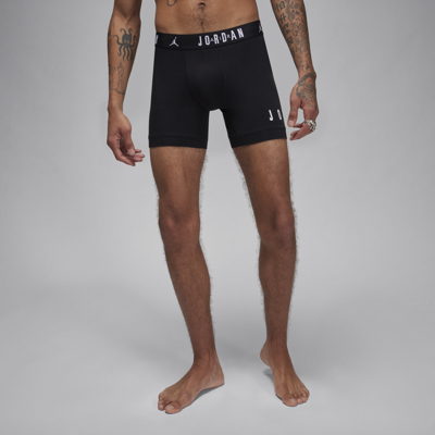 Jordan Men's  Dri-fit Cotton Essentials Flight Boxer Briefs (2-pack) In Black