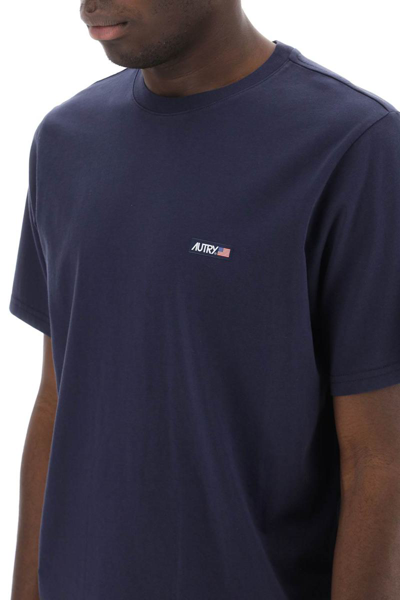 Shop Autry T-shirt With Logo Label In Blue