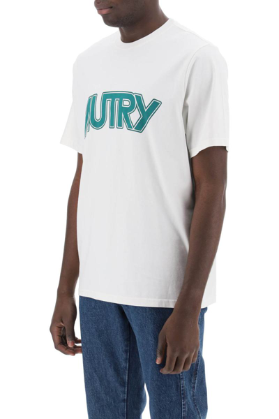 Shop Autry T-shirt With Maxi Logo Print In White