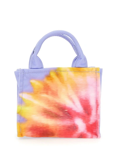 Shop Msgm Mini Canvas Tote Bag In Multicolour