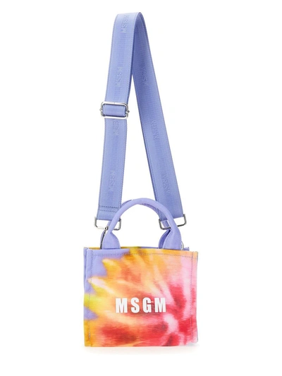 Shop Msgm Mini Canvas Tote Bag In Multicolour