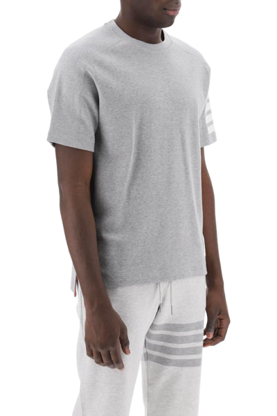 Shop Thom Browne 4-bar Crew-neck T-shirt In Grey