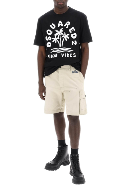 Shop Dsquared2 T-shirt With Logo Print In Black