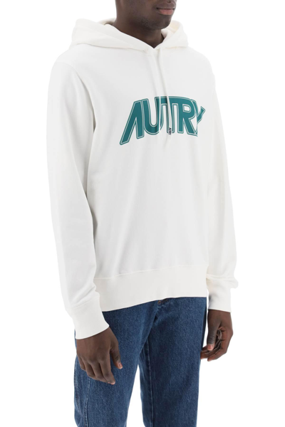 Shop Autry Hoodie With Maxi Logo Print In White