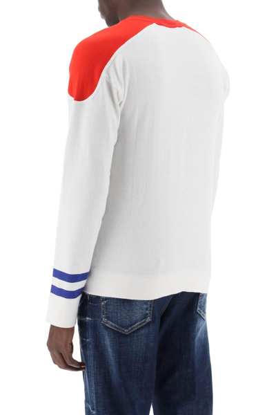 Shop Dsquared2 Dsq2 64 Football Sweater In White