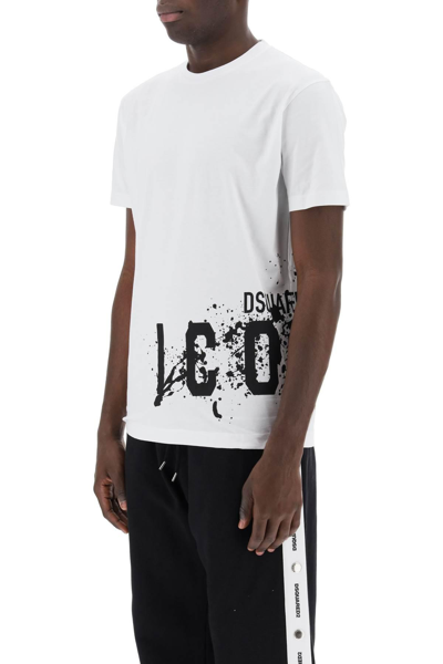 Shop Dsquared2 Icon Splash Cool Fit T-shirt In White