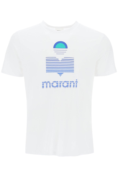 Shop Marant Karman Linen Jersey T-shirt In White