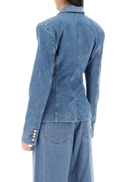 Shop Magda Butrym Single-breasted Jacket In Denim In Blue