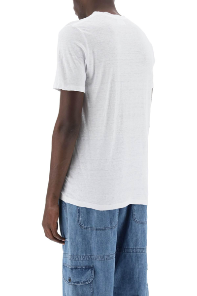 Shop Marant Karman Linen Jersey T-shirt In White