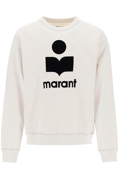 Shop Marant Mikoy Flocked Logo Sweatshirt In Neutro