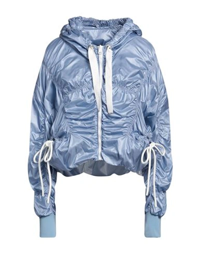 Shop Khrisjoy Woman Jacket Pastel Blue Size 00 Polyamide