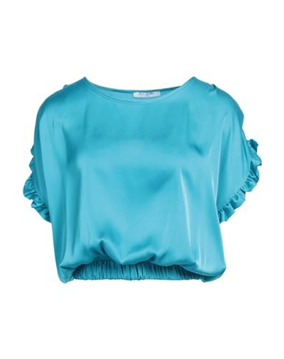 Shop Fly Girl Woman Top Azure Size M Polyester, Elastane In Blue