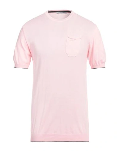 Shop Grey Daniele Alessandrini Man Sweater Pink Size 44 Cotton