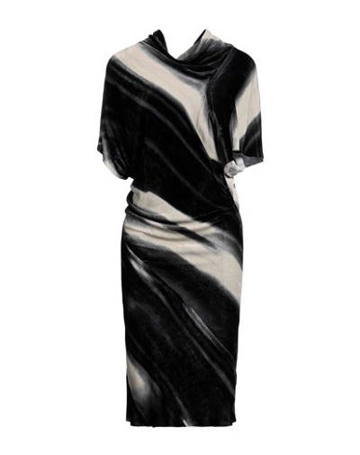 Shop Rick Owens Woman Midi Dress Black Size 4 Viscose, Silk