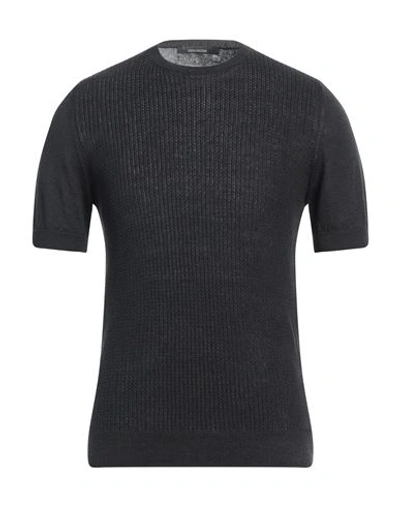 Shop Tagliatore Man Sweater Black Size 38 Linen, Cotton