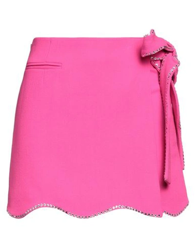 Shop Mach & Mach Woman Mini Skirt Fuchsia Size 2 Wool In Pink