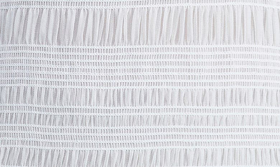 Lafayette 148 Satin Smocked Stripe Sleeveless Blouse In Cloud