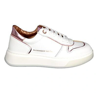 Pre-owned Alexander Smith Frau Turnschuhe Harrow Wrs 1651 Farbe Weiss Rosen In Weiss/rosa