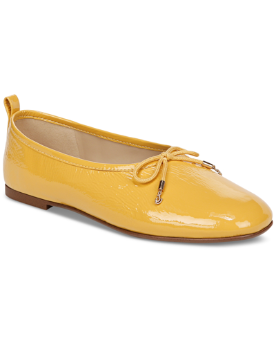 Shop Sam Edelman Women's Ari Square-toe Ballet Flats In Sunflower Patent