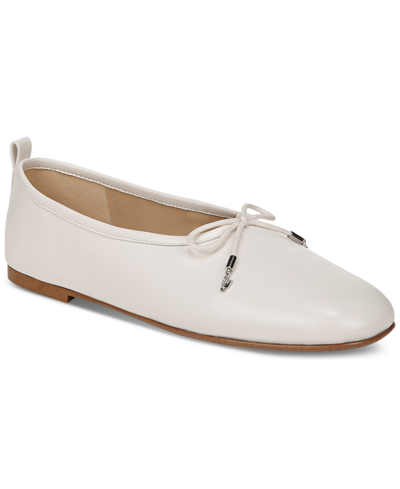 Shop Sam Edelman Women's Ari Square-toe Ballet Flats In Bright White Leather