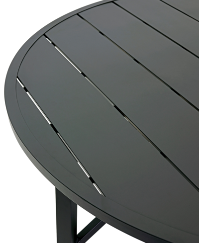 Agio Astaire 60" Round Outdoor Slat Top Dining Table, Created For Macy's In Dark Brown Aluminum