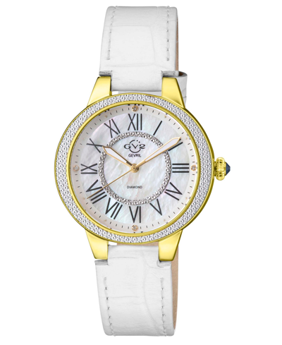Shop Gv2 By Gevril Women's Astor Ii White Leather Watch 38mm